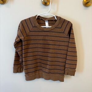 Toddler 4T vintage American Apparel Brown Crewneck Sweater with Navy Stripes
